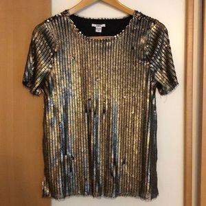 Gold and Black Sequins Top